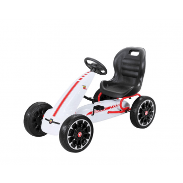 Fiat Abarth Go Kart à Pédale pour Enfants Blanc